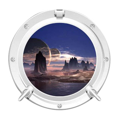MySticky Sci-Fi 3D Round Porthole Vinyl Wall Decal, Small 13.78 x 13.78 Inch
