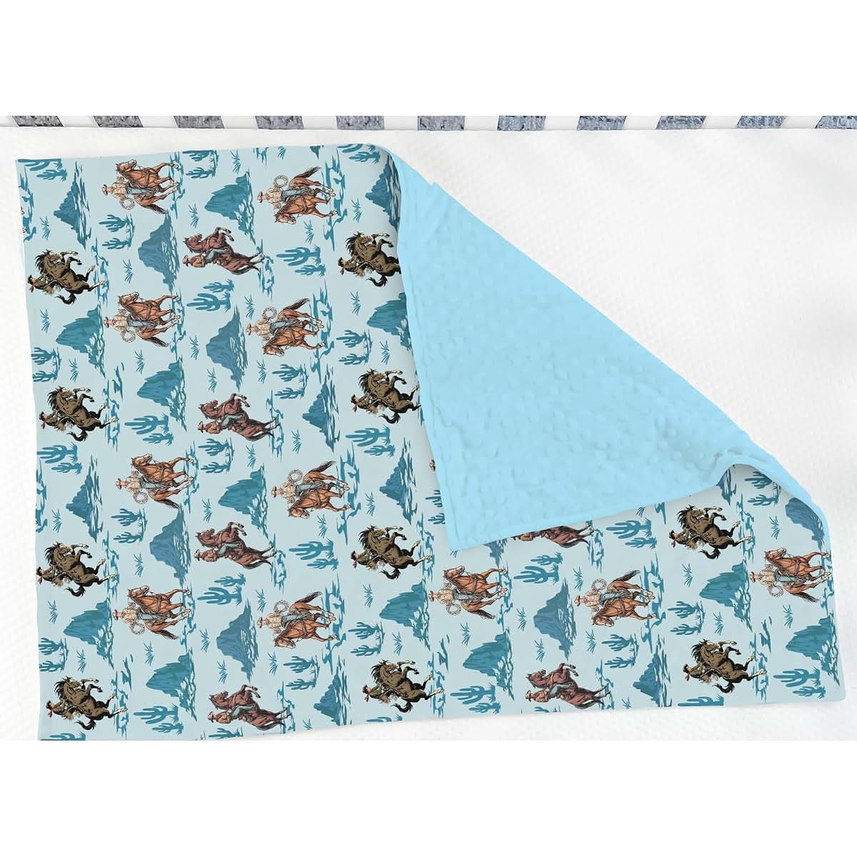 Selgkds Vintage Cowboy Baby Blanket 30x40 Double Layer Dotted Fleece Backing (photo 3)