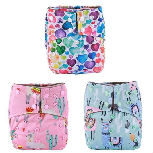 Sigzagor All In One Cloth Diapers Nappies for Night, Reusable Washable