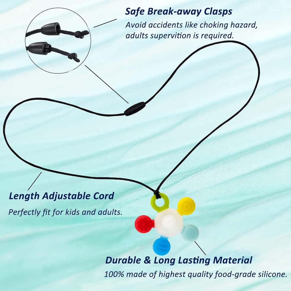 Seeway Chew Necklaces for Sensory Kids, Providing Safe Oral Stimulation (photo 3)