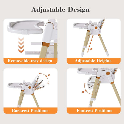 Runboll Convertible Foldable High Chair