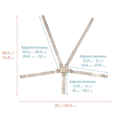 ECR4Kids Universal 5-Point T-Lock Harness, Compatible with ASATT High Chair, Replacement Part, Grey (photo 2)
