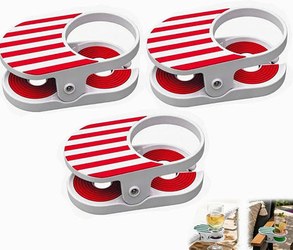 Juesensw Clip-on Beverage Holders, Set Of 3 Striped Cup Holders