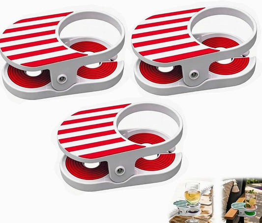 Juesensw Clip-on Beverage Holders, Set Of 3 Striped Cup Holders