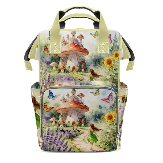 LiSoAkWE Personalized Diaper Bag Mushroom Castle Flower Fairy Nursing Baby Bags Nappy Bag with Name Casual Travel Nappy