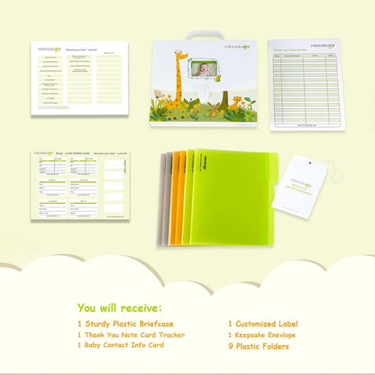 minne baby Baby Document Organizer, Baby Briefcase with 9 Folders (photo 2)