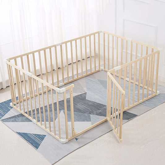 Jolan Wooden Baby Playpen With Safety Gate
