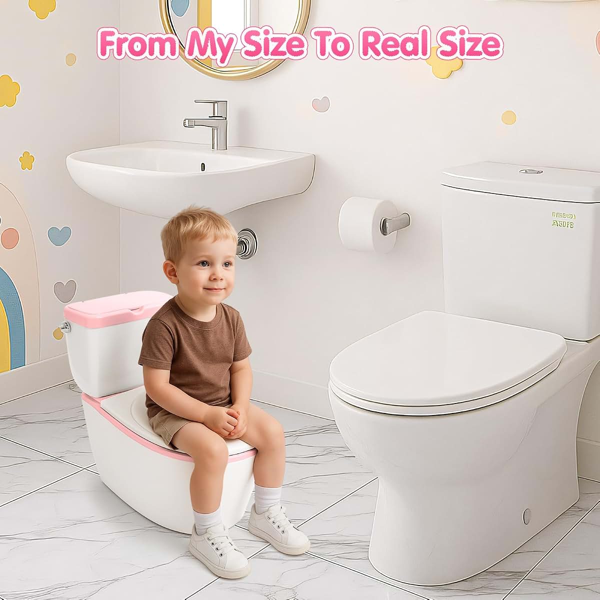 BabyOneStop 3-in-1 Toddler Potty Training Toilet With Flushing Sound
