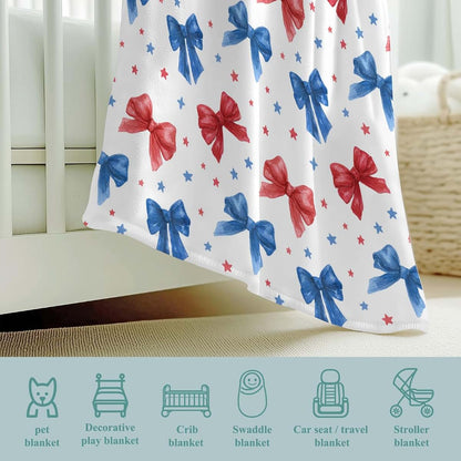Wicbfdfv Patriotic Flannel Baby Blanket