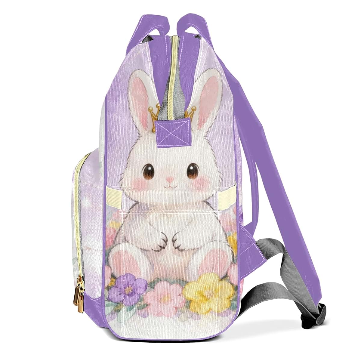 Joyestore Personalized Crown Cute Little Bunny Custom Mom Diaper Backpack (photo 3)