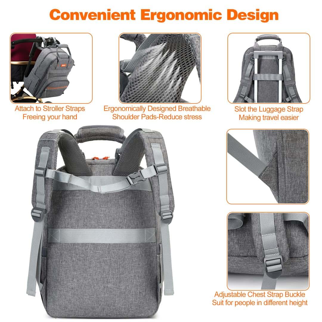 Homfu Multifunctional Diaper Backpack with Laptop Compartment for Travel
