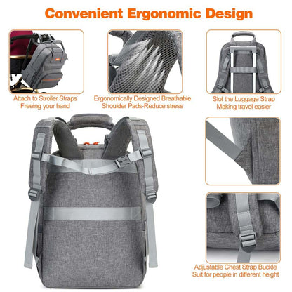 Homfu Multifunctional Diaper Backpack with Laptop Compartment for Travel
