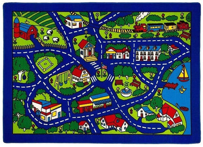 Champion City Roads Map Play Rug For Kids Rooms And Playrooms