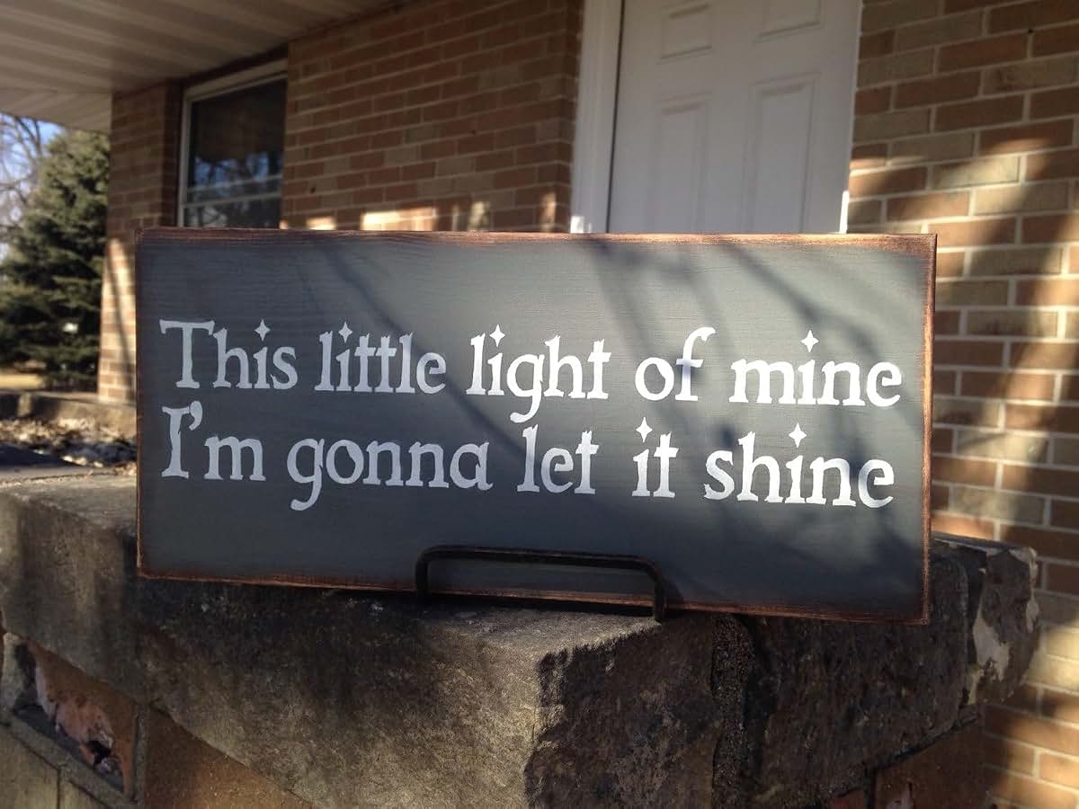 UVRKI 4"X 16" This Little Light Of Mine Sign, Wood Sign,Home Decor,Nursery Baby Girl Boy,Child's Room,Wall