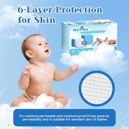 Hyfine Disposable Changing Pad 98 Pack, Waterproof Underpads (photo 3)