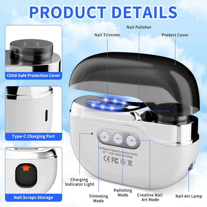 Miraiwatimo Electric Nail Clipper With 3 Speeds And Debris Collector
