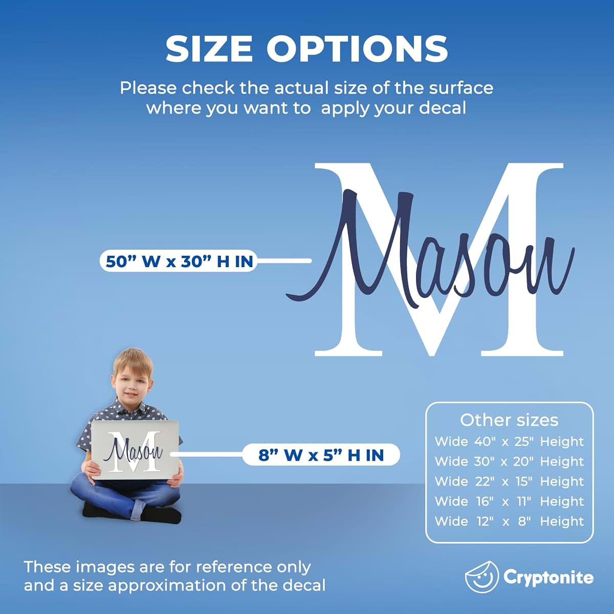 CRYPTONITE Baby Room Decor | Custom Name Wall Decal | Boys Bedroom Decor | Ready to Use | Nursery Wall Decal | Fully