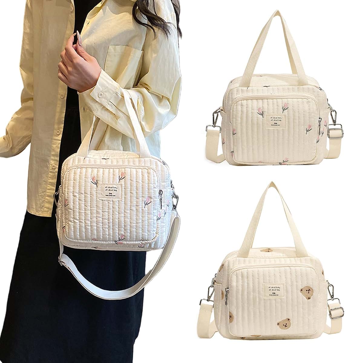 YZZLZH Stylish Embroidered Maternity Diaper Bag
