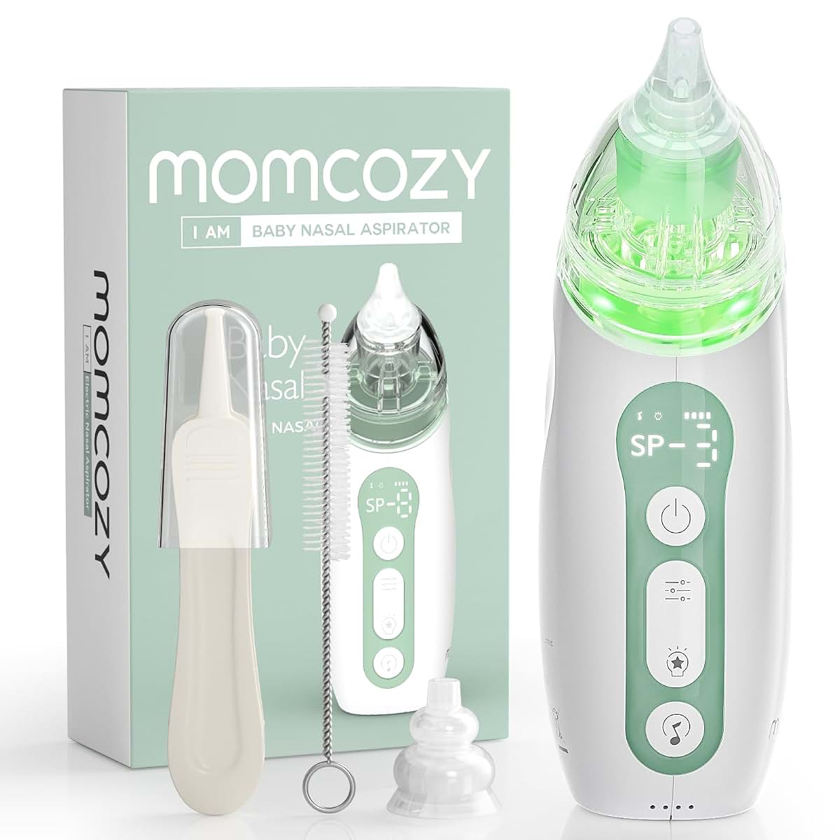 Momcozy Electric Nasal Aspirator for Baby, 3 Levels, Light and Music