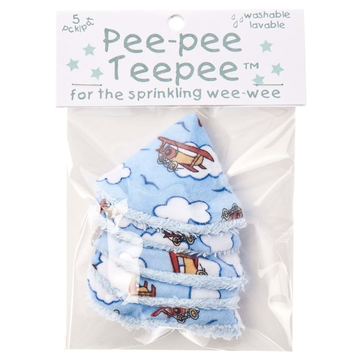 Beba Bean Peepee Teepee Baby Pee Shield - Airplane Design - 5 Pack (photo 2)
