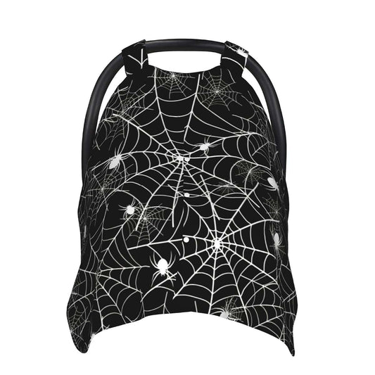 SHANGYINGJI Halloween Spider Web Black Night Baby Car Seat Cover