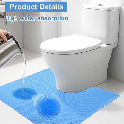 30 Pack Disposable Toilet Mats U-Shaped Non-Slip Blue