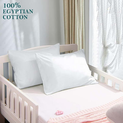 The3amenterprise Toddler Pillowcases, 13x18 Inch White Solid 100% Soft Egyptian (Set of 2) (photo 2)