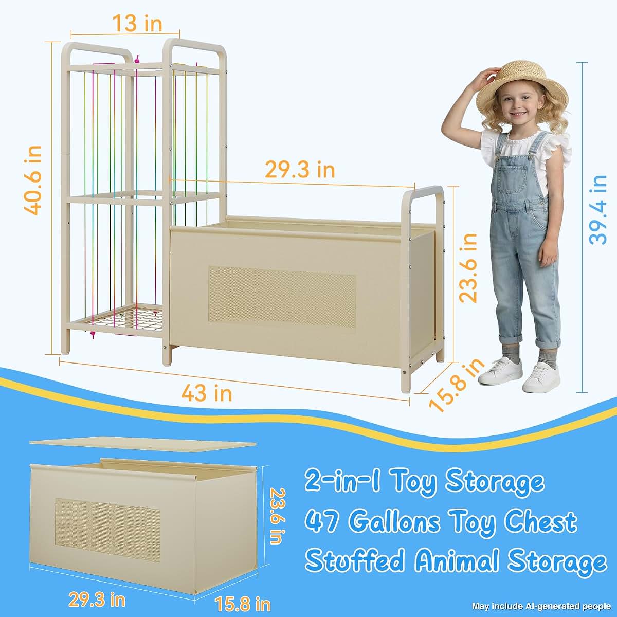 CYXPHION B10 2-in-1 Toy Storage Organizer for Kids Room