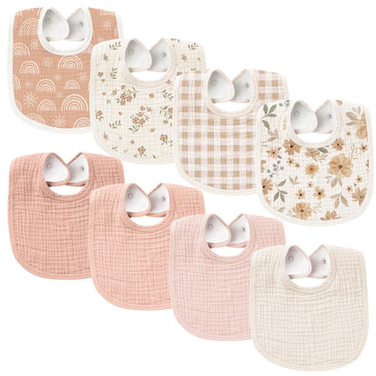 Konssy Muslin Baby Bibs 8 Pack
