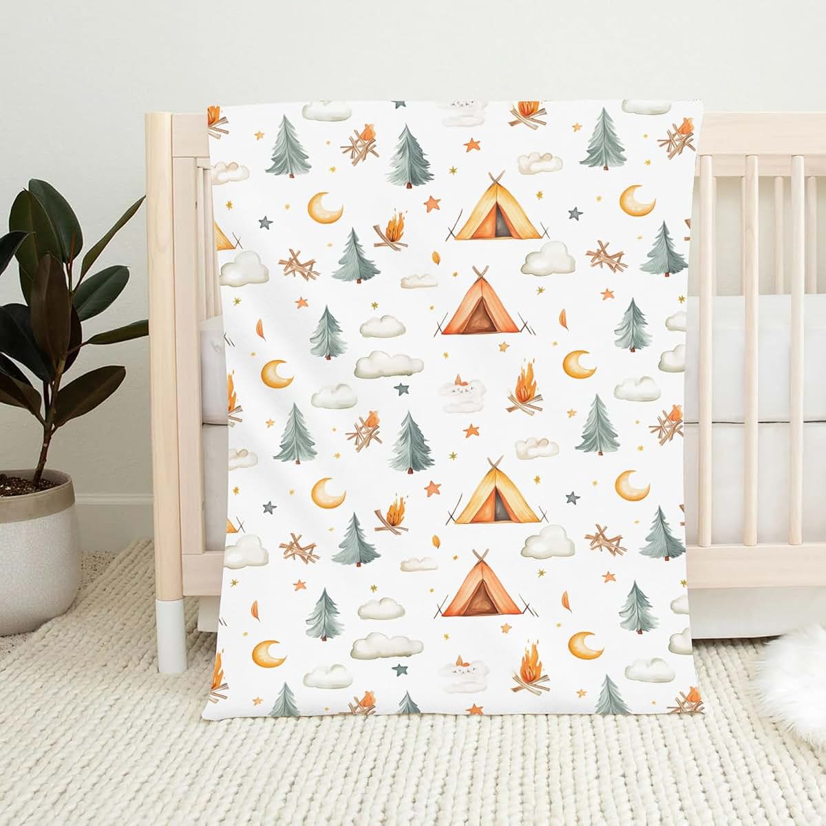 Wicbfdfv Cute Camping Tent Pine Baby Blanket Tree 40x50 Inch (photo 2)