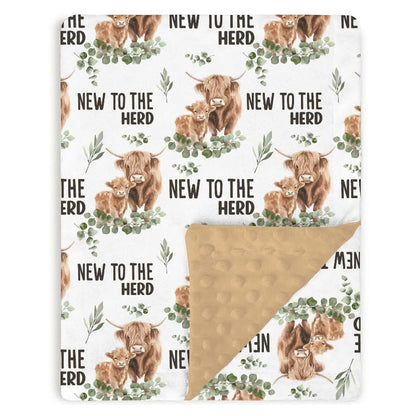 Tewrnvioc Highland Cow Baby Blanket Minky Fleece Quilt
