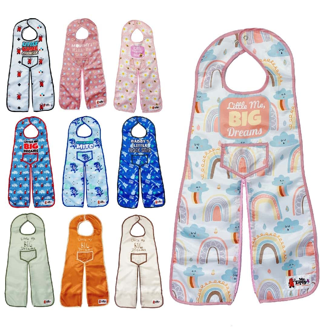Moore Of Rachel Full Body Waterproof Baby Bib With Zippered Legs