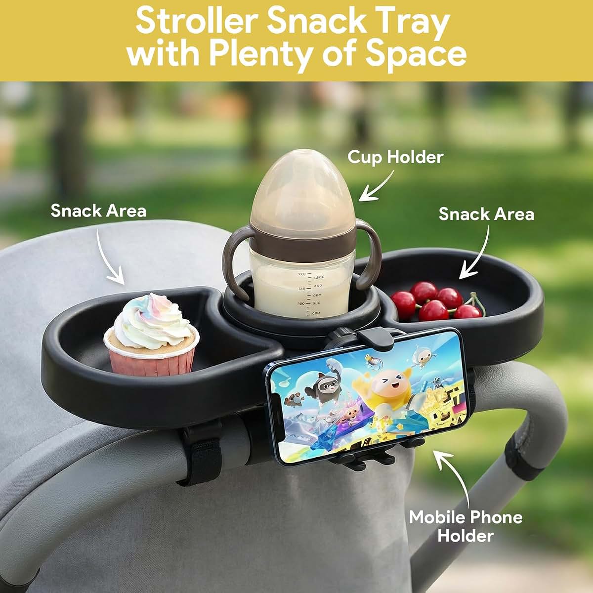 ShioShin Universal Stroller Snack Tray With Cup Holder (photo 2)