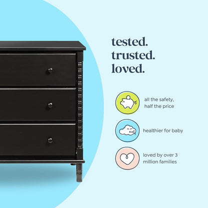 DaVinci Jenny Lind Spindle 3-Drawer Dresser in Ebony