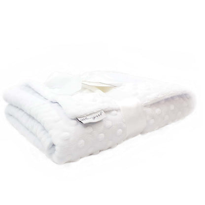 Meg Original Snow White Minky Dot Baby Blanket (photo 3)