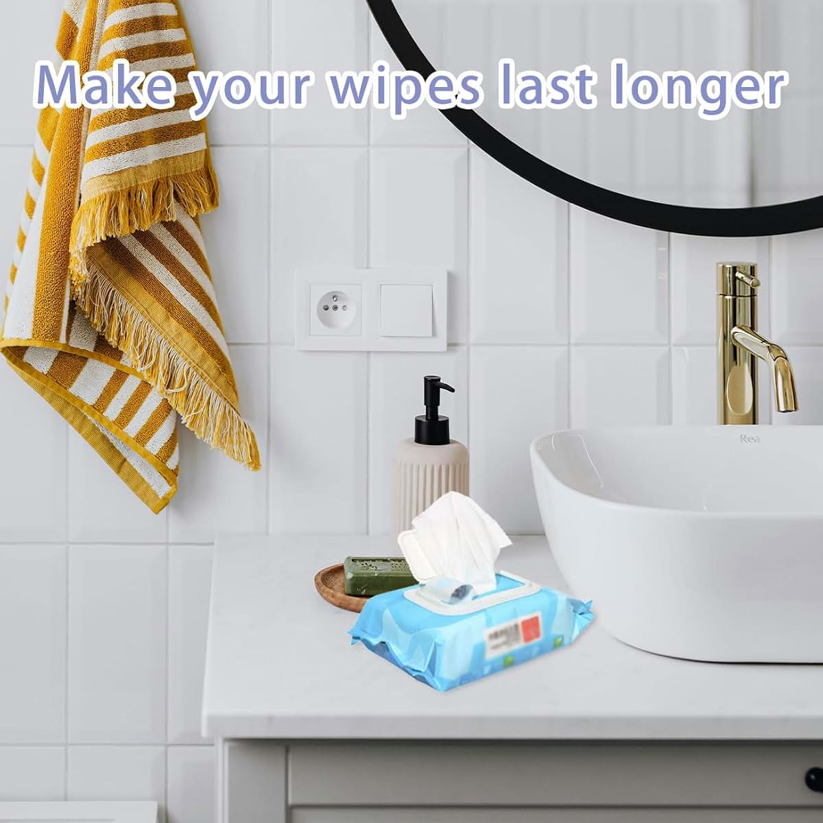 TELADESHX Baby Wet Towel Cover et Towel Cover Flip Cover for Cover Portable Wet Towel Holder Container (White, 6 Pcs) (photo 3)