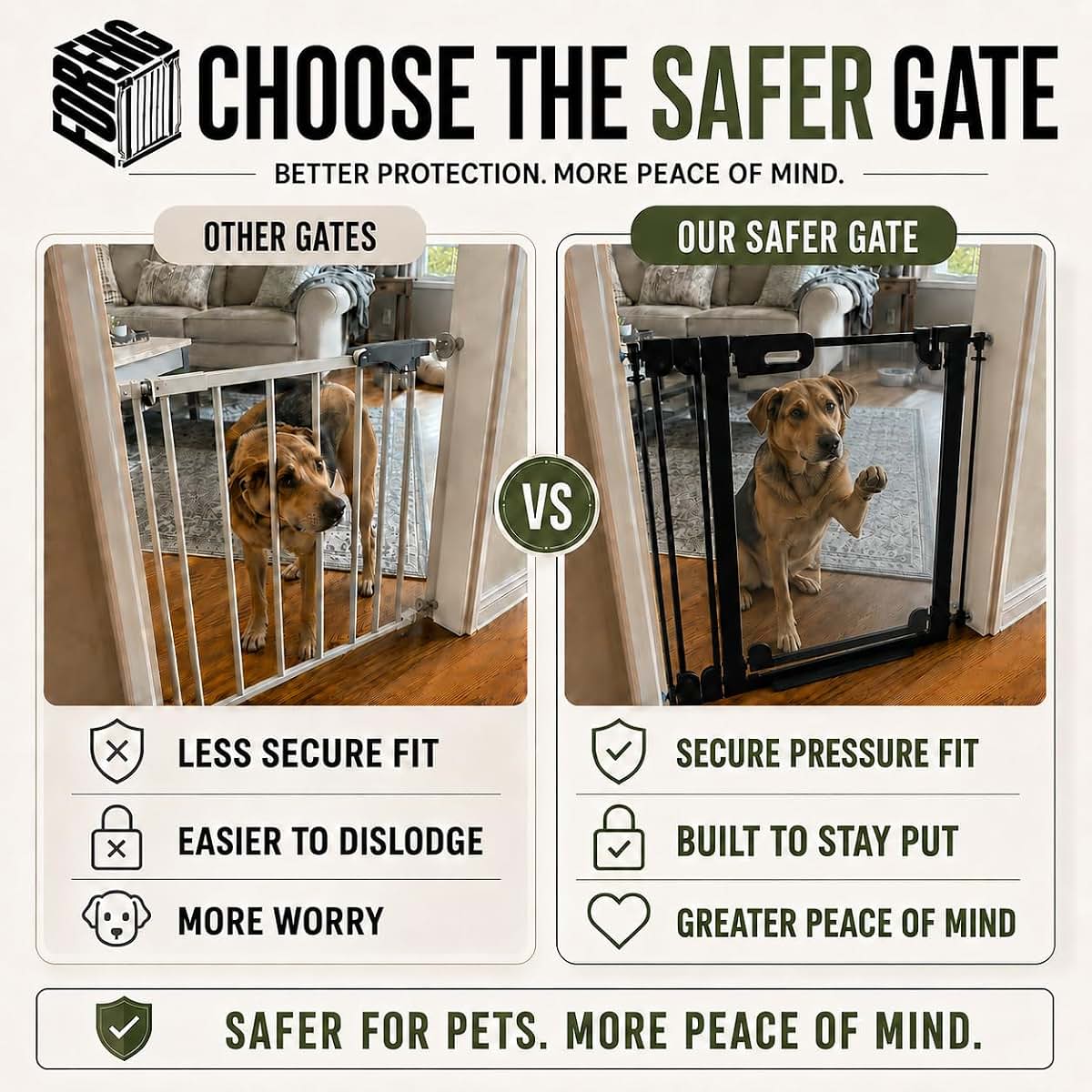 Foreng Clear Acrylic Baby Gate, 30.7" Tall, 48.4"-57.0" Wide (photo 3)