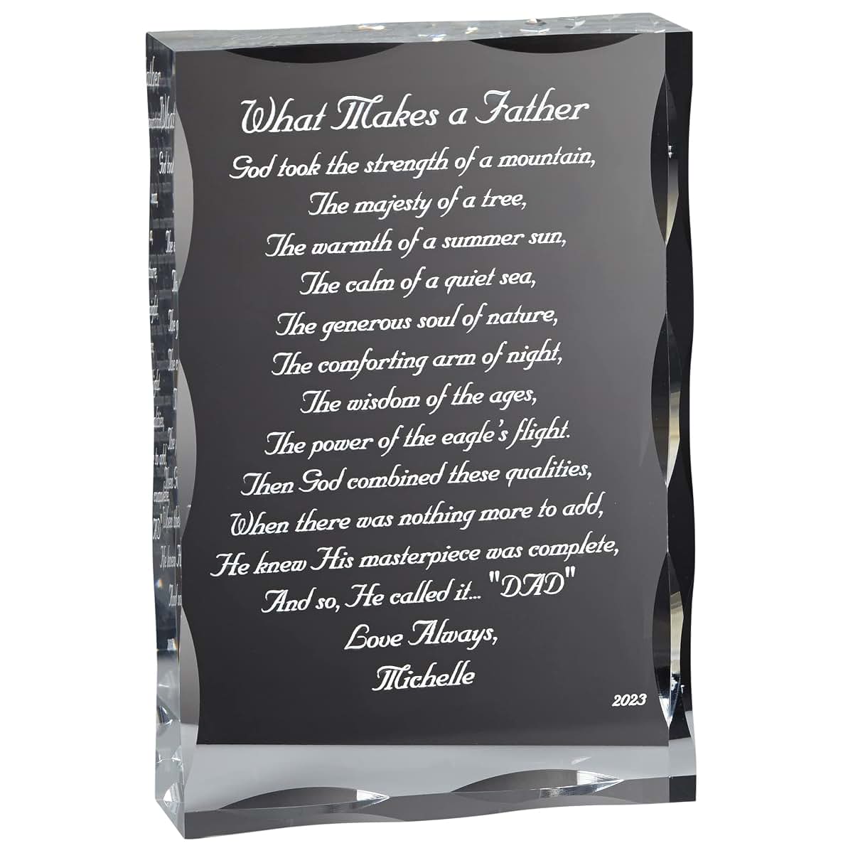 Personalization Universe My Father Poem Engraved Acrylic Keepsake for Dad