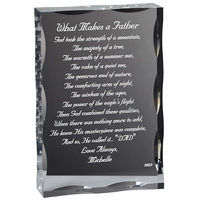Personalization Universe My Father Poem Engraved Acrylic Keepsake for Dad