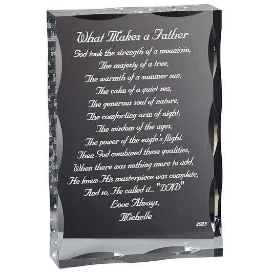Personalization Universe My Father Poem Engraved Acrylic Keepsake for Dad