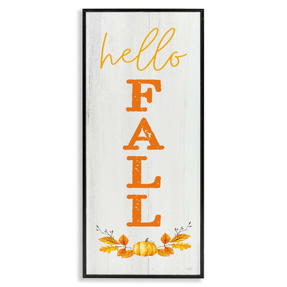 Stupell Industries Hello Fall Phrase Cascading Text Pumpkin Art