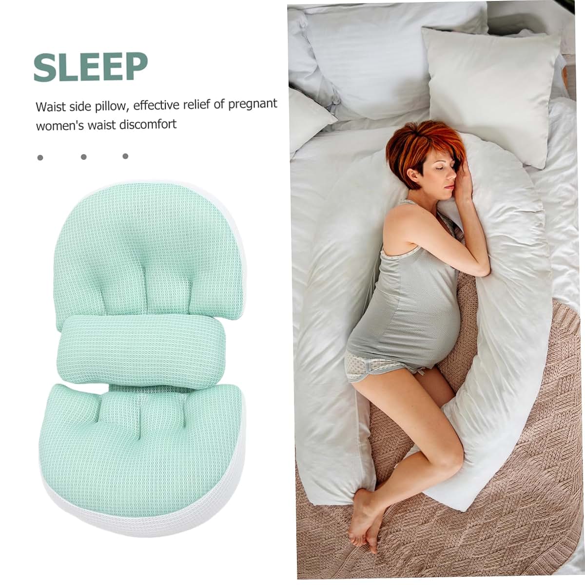 HANABASS Pregnancy Pillow Set with Adjustable Length and Waistline Support (photo 3)
