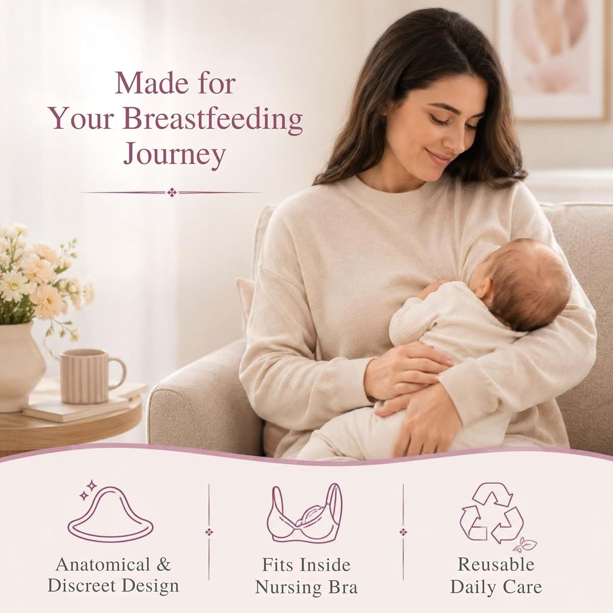 Silveriumom Healthy first touch Silveriumom Silver Nursing Cups, Nipple Shields & Covers for Breastfeeding (photo 2)