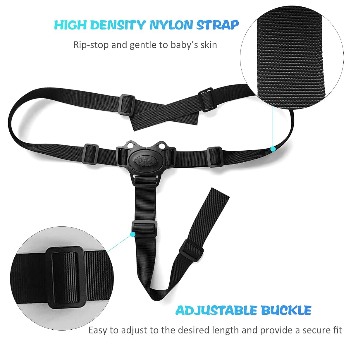 Horett Adjustable 3-Point Harness Baby High Chair Safety Belt (photo 4)