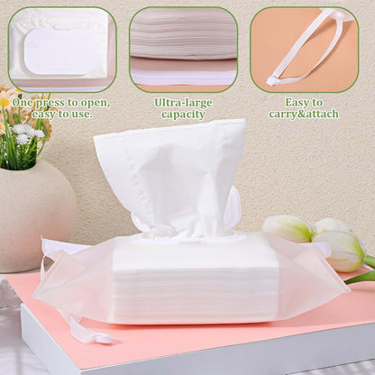 JIYIN Portable Wet Wipe Pouch Dispenser 3 Pcs Clear Wipe Holder (photo 3)