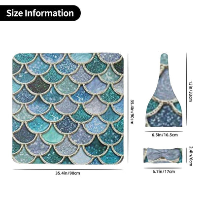 Hepbak Silver Sparkle Glitter Mermaid Scales Baby Swaddle Blanket With Matching Headband (photo 4)