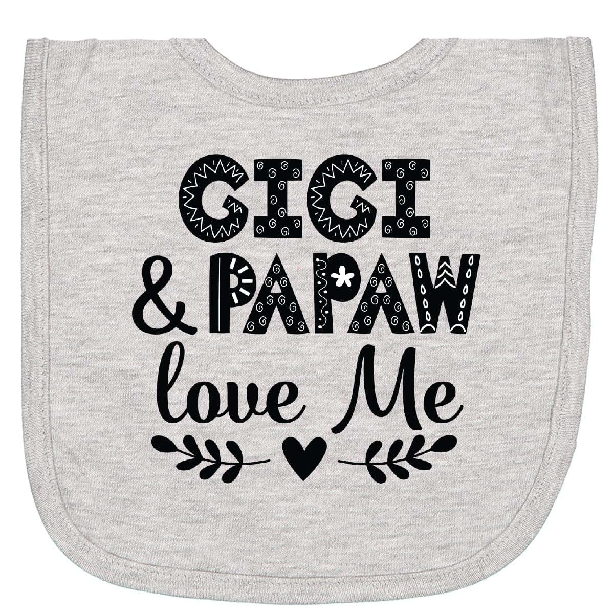 Inktastic Gigi and Papaw Love Me Newborn Bib with Scandinavian Style Lettering