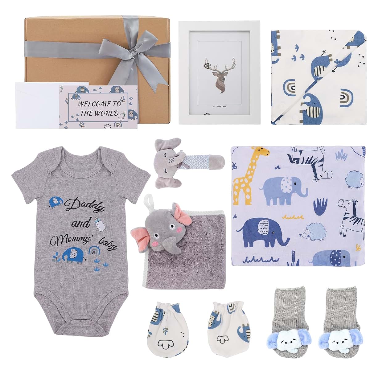 Rieltec Newborn Baby Boy Gift Set With Blanket And Essentials