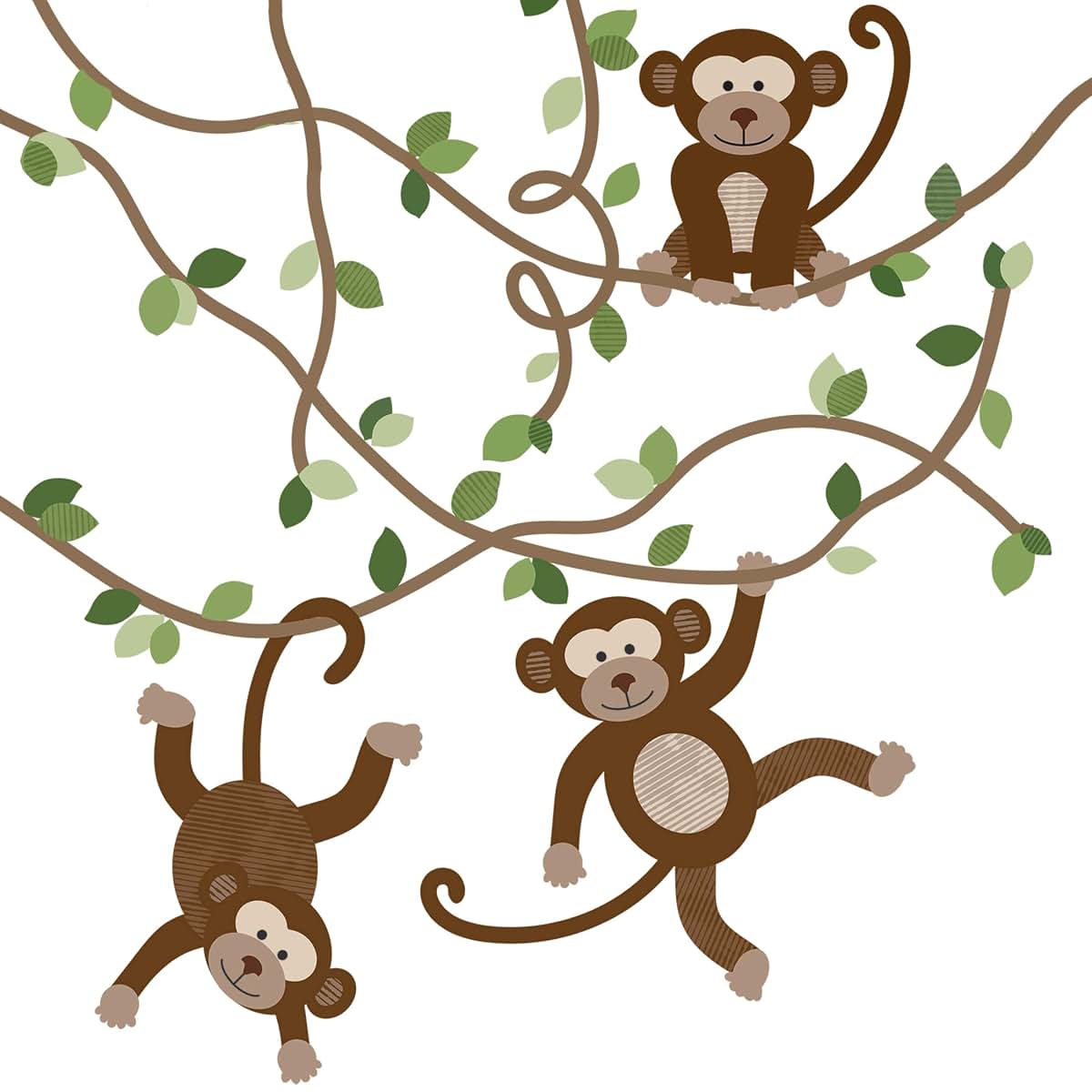 Wall Dressed Up Large Jungle Monkey Wall Stickers, Removable and Reusable