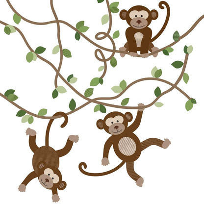 Wall Dressed Up Large Jungle Monkey Wall Stickers, Removable and Reusable